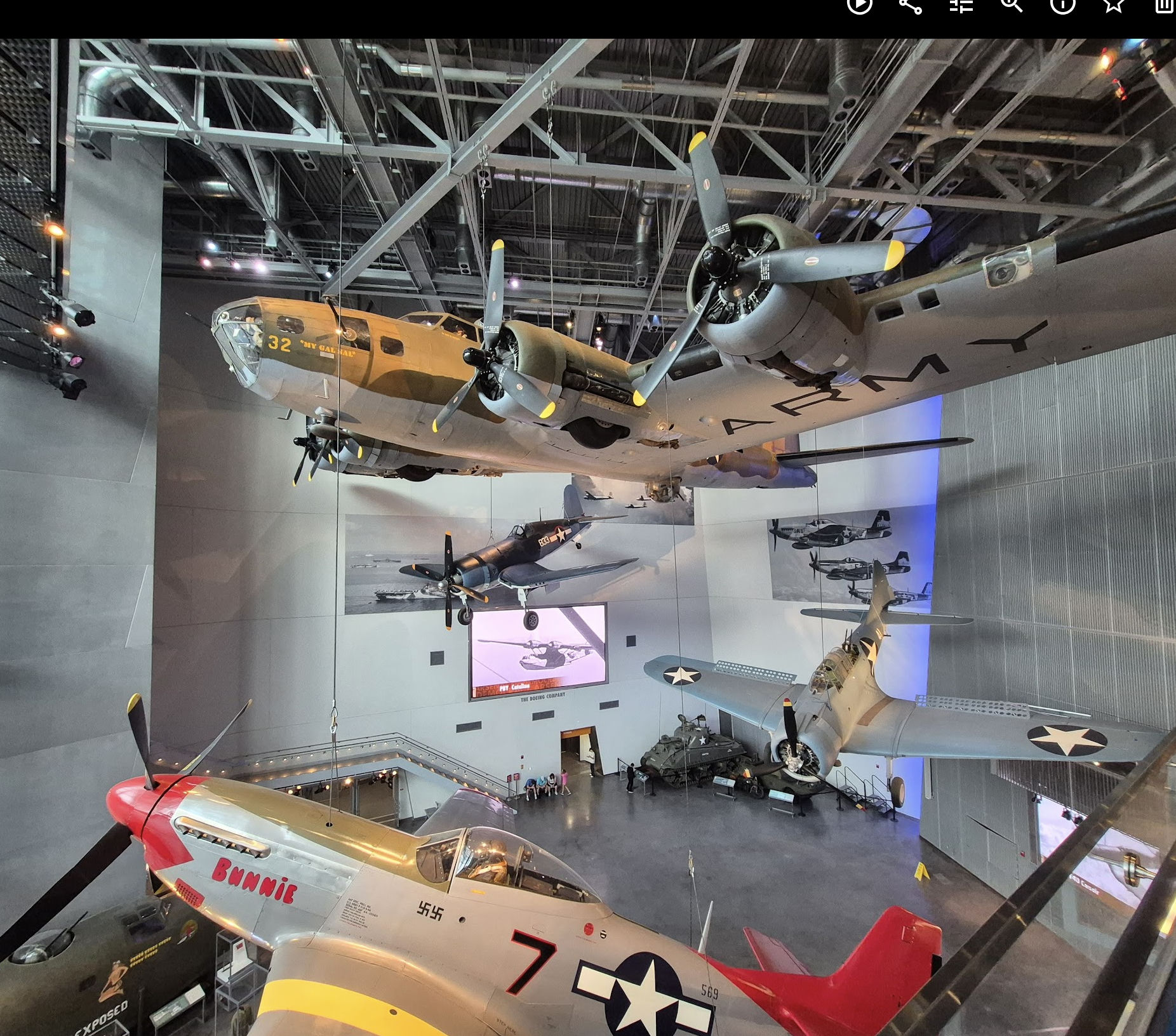 An exhibit hall inside the National WWII Museum in New Orleans